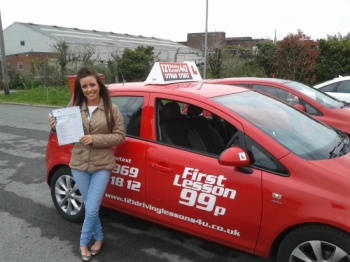 passed May at Sutton in Ashfield test centre with just one driver fault Outstanding Alix