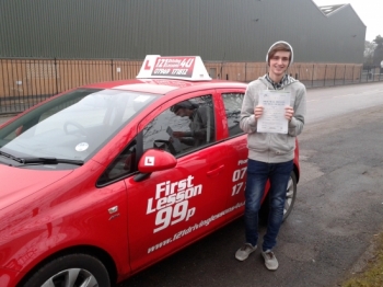 from Mansfield Woodhouse passes at Sutton in Ashfield February Now he can drive himself to work - more time for parents to relax