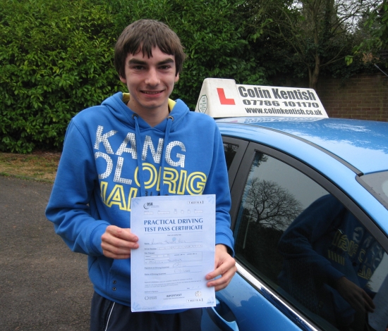 14 November 2011 - Richard passed 1st time with just 5 minor driving faults <br />
<br />

<br />
<br />
I started out as a complete beginner which was very daunting but Colin was brilliant at building my confidence up and I progressed really well with him He was very friendly and patient and was really clear when explaining new things which makes learning to drive so much easier Thanks very much Colin I will be r