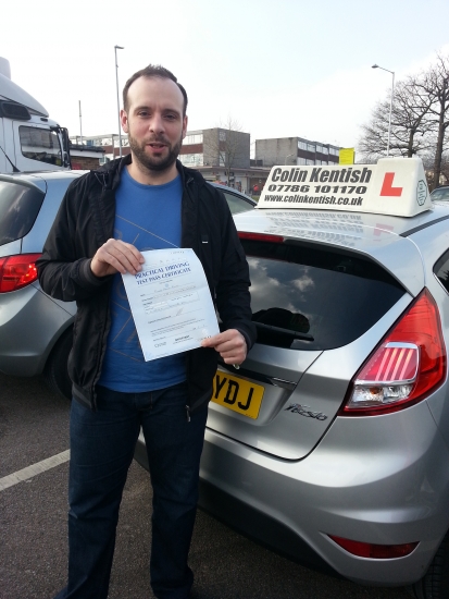 11 March 2016 - Richard passed 1st time with only 1 minor driving fault Well done Richard that was a brilliant result