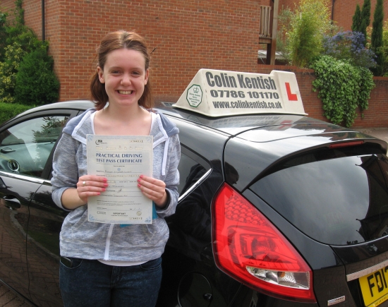 11 June 2013 - Bronwen passed in Sevenoaks with only 3 minor driving faults Well done Bronnie that was an excellent result<br />
<br />

<br />
<br />
Thank you very much Colin for all your patience with me and all your help Bronnie