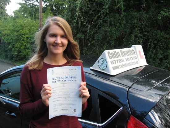 16 September 2013 - Esme passed with just 4 minor driving faults Well done Esme that was an excellent result