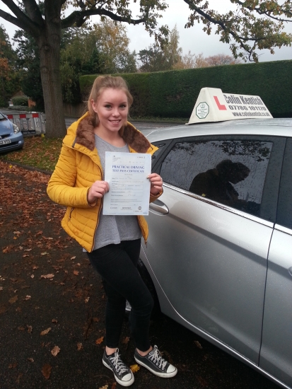 30 October 2015 - Emily passed 1st time with only 3 minor driving faults Well done Emily that was an excellent result