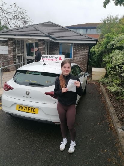 Many congratulations to a very happy Ava Eisentrager of Clevedon on an excellent drive and well deserved 1st time pass at Weston Super Mare on 22nd May 2024