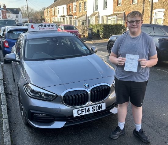 More Congratulations Today To William, Passing On His First Attempt With Just A Couple Of Driving Faults 👏👏👏Perhaps It´s Time To Give Up His Bike And Share His Mum´s Car Just A Little Bit More! 😂Congratualations, - Never In Doubt! 🎉🥳🪪*** 🚘 Well Done From All Of Us Here At cf14 School Of Motoring 🚘 ***