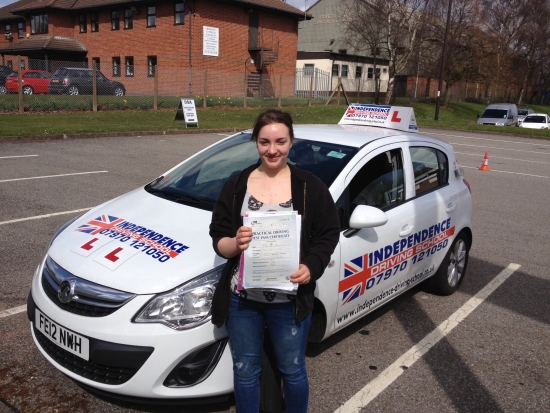 Congratulation Bronwyn passed 150413 with 2 faults