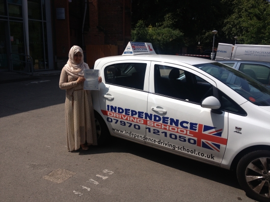 Congratulations Fareen passed 18072013 with 4 faults