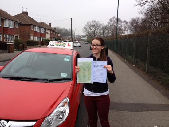 Congratulations Rebecca passed 1st time with 3 faults