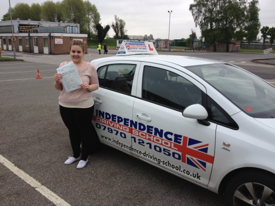 Congratulations Verity passed 210513 with 5 driver faults