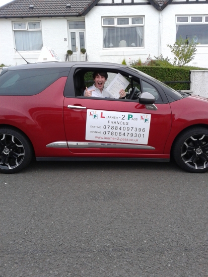 HAVING FRANCES AS A DRIVING INSTRUCTOR MADE LEARNING TO DRIVE A FUN AND ENJOYABLE EXPERIENCESHE HAS BEEN SO FRIENDLY AND WELCOMING FROM DAY ONE AND MY LESSONS WITH HER HAVE BEEN HILARIOUS TO SAY THE LEAST GOING TO MISS LEARNING TO DRIVE WITH SUCH A GREAT INSTRUCTOR THANKS FOR EVERYTHING FRANCES I COULDNT HAVE DONE IT WITHOUT YOU X