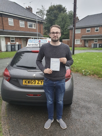 A big congratulations to Michael Unett.🥳<br />
Michael passed his driving test today at Cobridge Driving Test Centre, with just 3 driver faults.<br />
Well done Michael safe driving from all at Craig Polles Instructor Training and Driving School. 🙂🚗<br />
Driving instructor-Dave Wilshaw