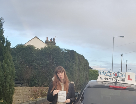 A big congratulations to Ashley Lines.🥳<br />
Ashley passed her driving test today at Cobridge Driving Test Centre. First attempt and with just 4 driver faults.<br />
Well done Ashley safe driving from all at Craig Polles Instructor Training and Driving School. 🙂🚗<br />
Driving instructor-Dave Wilshaw