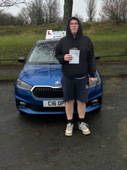 A big congratulations to Sam Hatton.🥳<br />
Sam passed his driving test today, at Cobridge Driving Test Centre. First attempt and with just 3 driver faults.<br />
Well done Sam safe driving from all at Craig Polles Instructor Training and Driving School. 🙂🚗<br />
Driving instructor-Stephen Cope