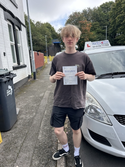 A big congratulations to Owen Boote.🥳<br />
Owen passed his driving test today at Cobridge Driving Test Centre, with just 3 driver faults.<br />
Well done Owen safe driving from all at Craig Polles Instructor Training and Driving School. 🙂🚗<br />
Driving instructor-Anita Pepper