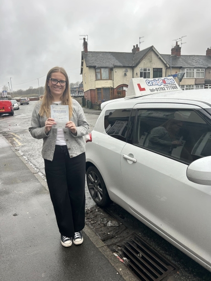 A big congratulations to Caitlin Blood.🥳<br />
Caitlin passed her driving test today, at Cobridge Driving Test Centre. First attempt and with just 3 driver faults.<br />
Well done Caitlin safe driving from all at Craig Polles Instructor Training and Driving School. 🙂🚗<br />
Driving instructor-Anita Pepper