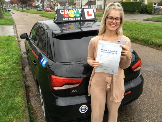 Learning with Gravy has made me such a confident driver. My strengths and weaknesses were identified and I passed with two minors! I can´t wait to do the Pass Plus.