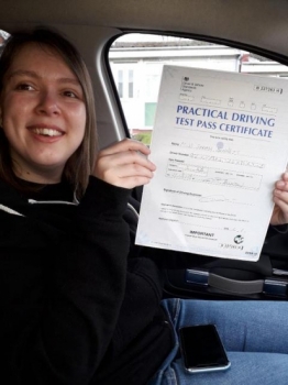 Sarah passed on 11319 with Peter Cartwright Well done