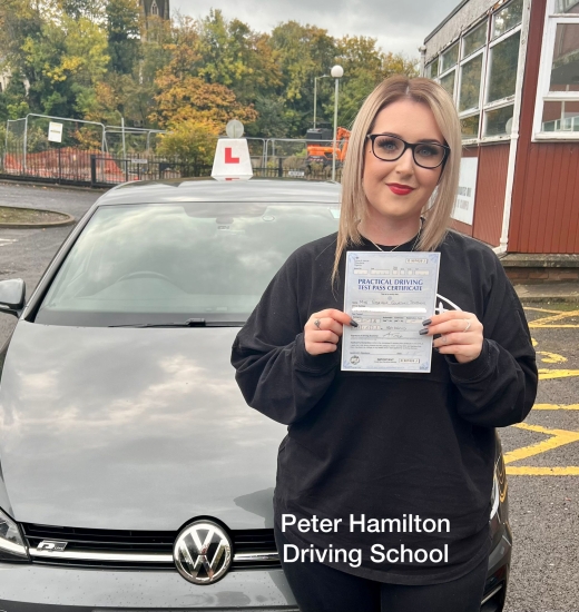 Passed my driving test and can´t thank Peter Hamilton enough! He made every lesson enjoyable from start to finish, so patient and easy to get along with, explains everything so well and was always encouraging! Will miss our laughs in the car. Would highly recommend him to anyone who´s looking to drive and couldn´t have asked for a better instructor!!