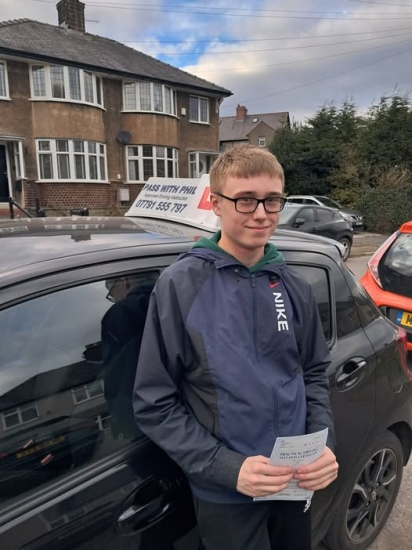 Massive well done to Jake, who passed his driving test today in Buxton at the 1st attempt and with only 3 driver faults. He joins my exclusive club of passing both theory and practical 1st time.<br />
It´s been an absolute pleasure taking you for lessons, enjoy your independence and stay safe 👍