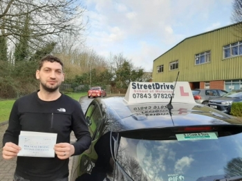 Congratulations “Ervis Koloshi” who passed his driving test today “1st” attempt, at Chippenham DTC.Your instructor “Roger” and ALL of us at StreetDrive (SoM) are delighted for you, very well done - Passed Monday 10th February 2020.