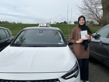 Congratulations “AKASYA BAKIR” who passed  1st Attempt” this morning at Poole DTC, with “Louise”, very well done. Enjoy the freedom, stay safe and good luck for the future! 👏 🎉 🥳Passed Wednesday 21st February 2024.
