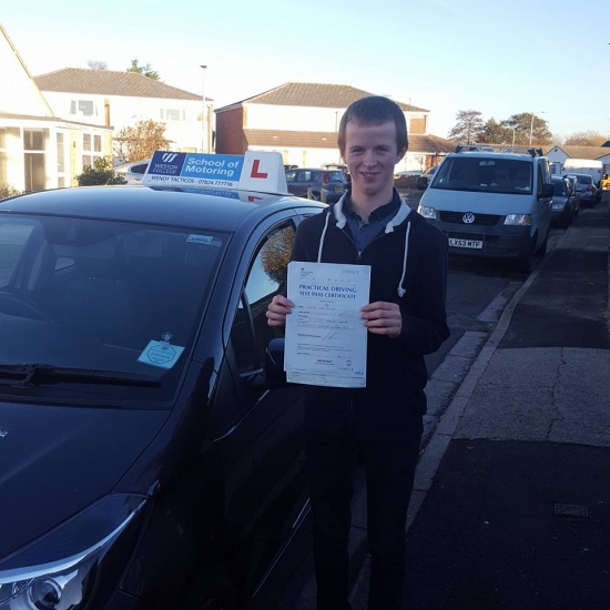 Nov 2016Big congratulations to George on passing 1st time with just 1 minor stay safe